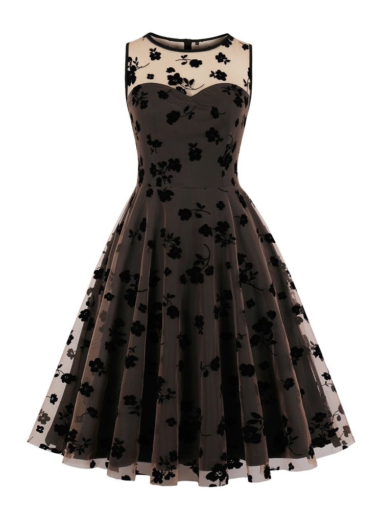Vestido Estilo Vintage Tamanho Grande Marrom
