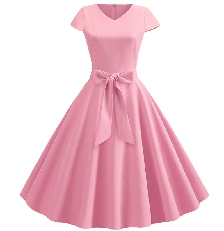 Vestido Rosa Trapézio Anos 60