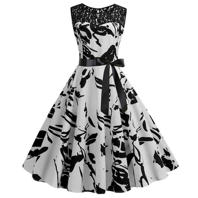 Vestido Preto E Branco Dos Anos 60