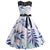 Vestido Trapézio Flor Vintage Azul
