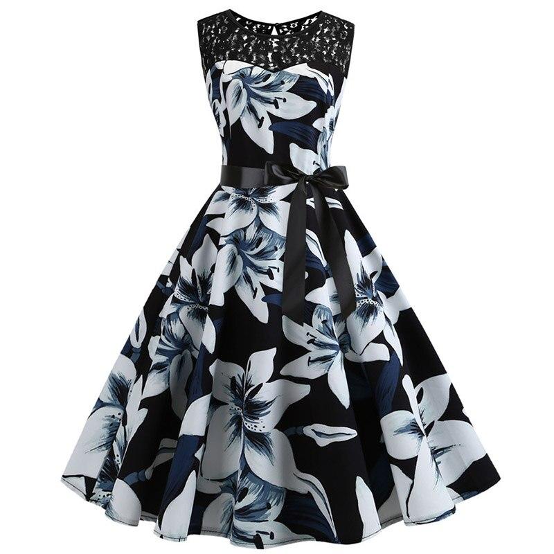 Vestido Trapézio Vintage Preto E Branco