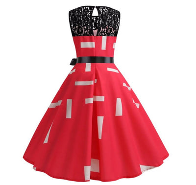 Vestido Trapézio Vintage Vermelho