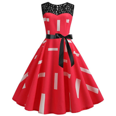 Vestido Trapézio Vintage Vermelho