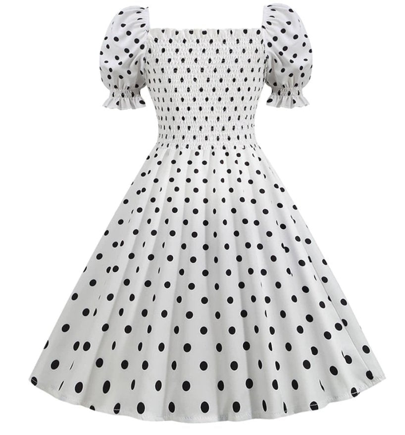 Vestido Branco Estilo Anos 1950