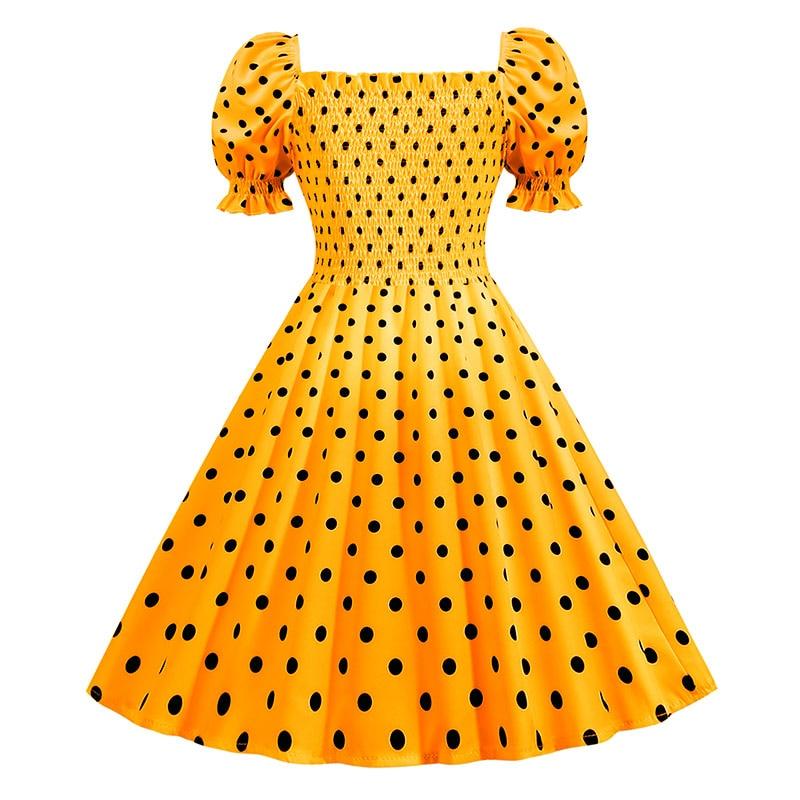 Vestido Estilo Anos 50 Amarelo