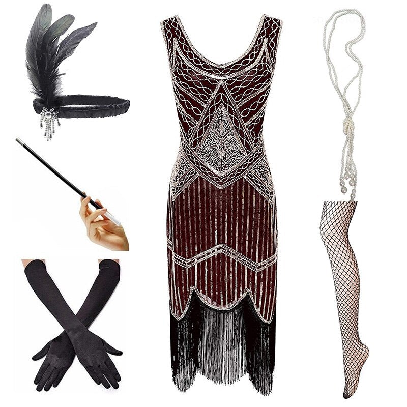 Vestido Vinho Vintage De 1920