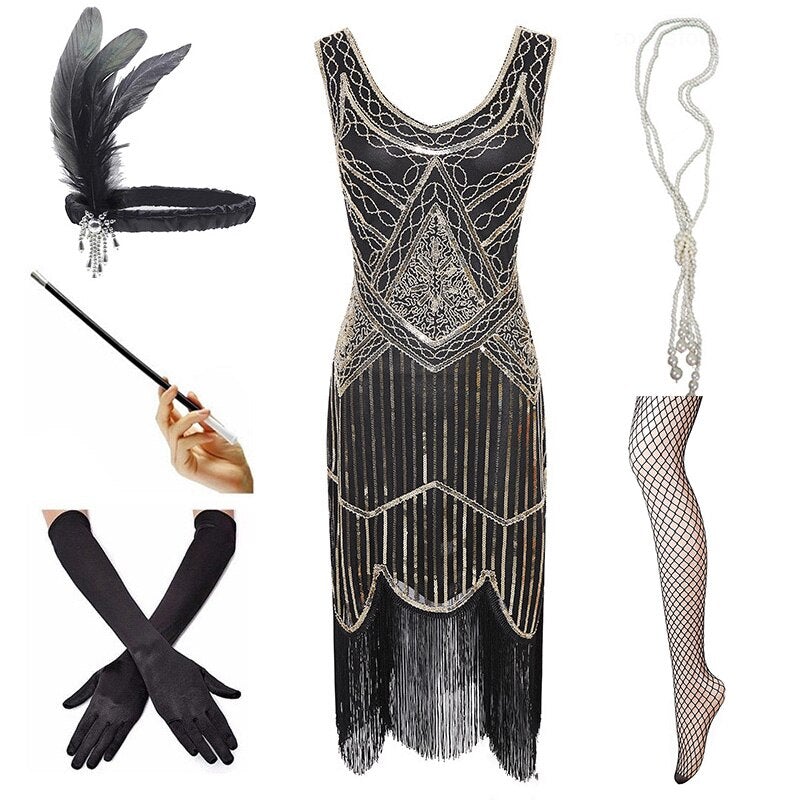 Vestido Dourado Vintage De 1920