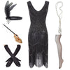Vestido Vintage Preto Fosco Dos Anos 1920