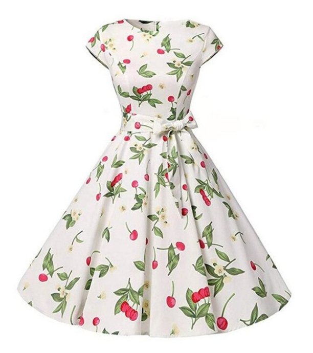 Vestido Cereja Vintage De 1950