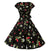 Vestido Vintage Anos 1950 Cerejas Pretas