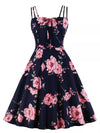Vestido Vintage Rosas Vermelhas Dos Anos 1950