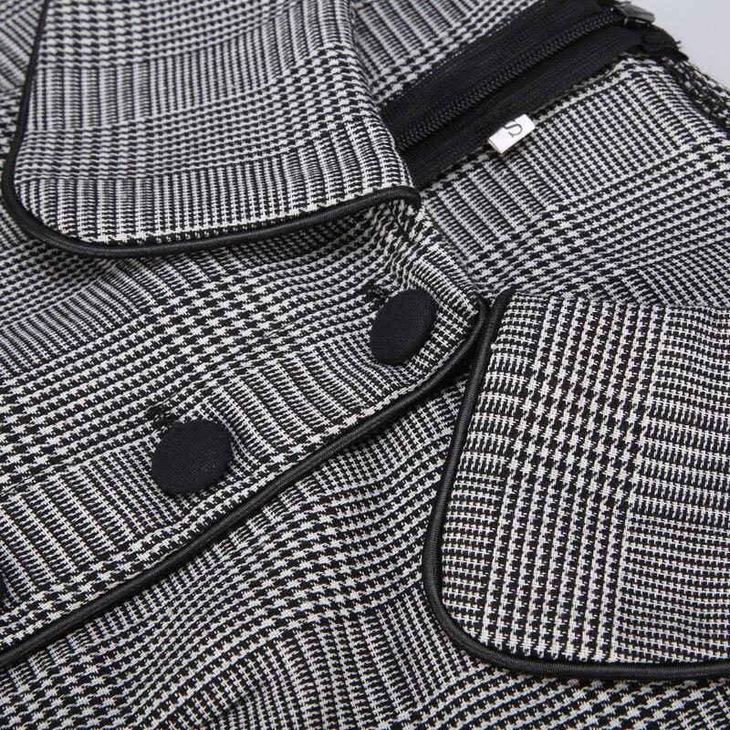 Vestido Vintage 50 Cinza Mangas Curtas