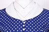 Vestido Vintage De Bolinhas Azul Anos 50