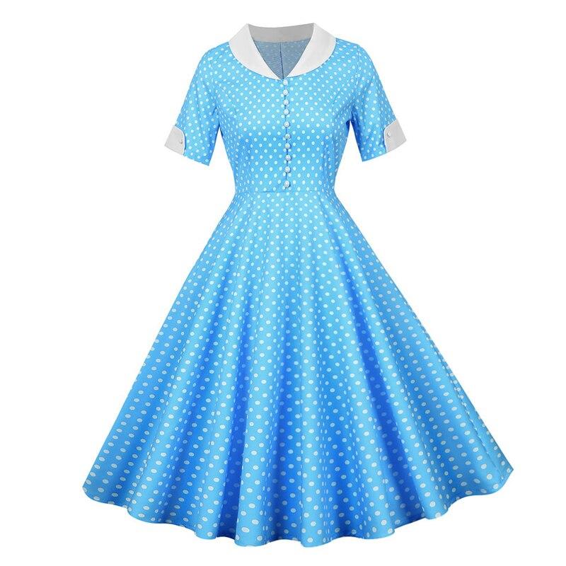 Vestido Vintage De Bolinhas Sky Dos Anos 50