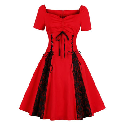 Vestido Vintage Vermelho Plus Size Anos 50