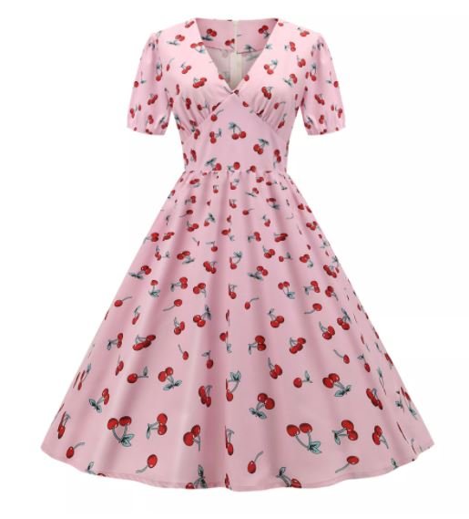 Vestido Vintage Cereja Anos 60