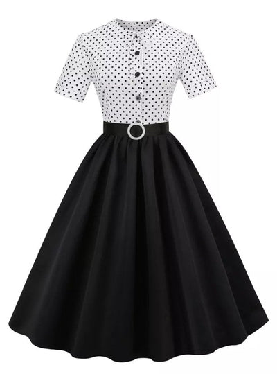 Vestido Vintage Preto E Branco Dos Anos 60