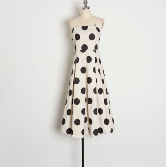 Robe Vintage à Pois Blanche