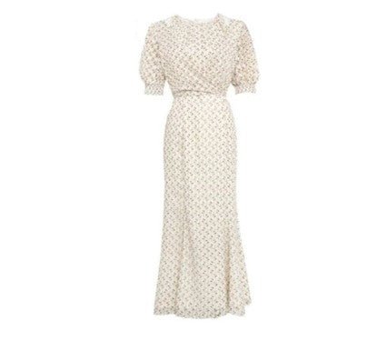 Vestido Vintage Ano 1940 Bege