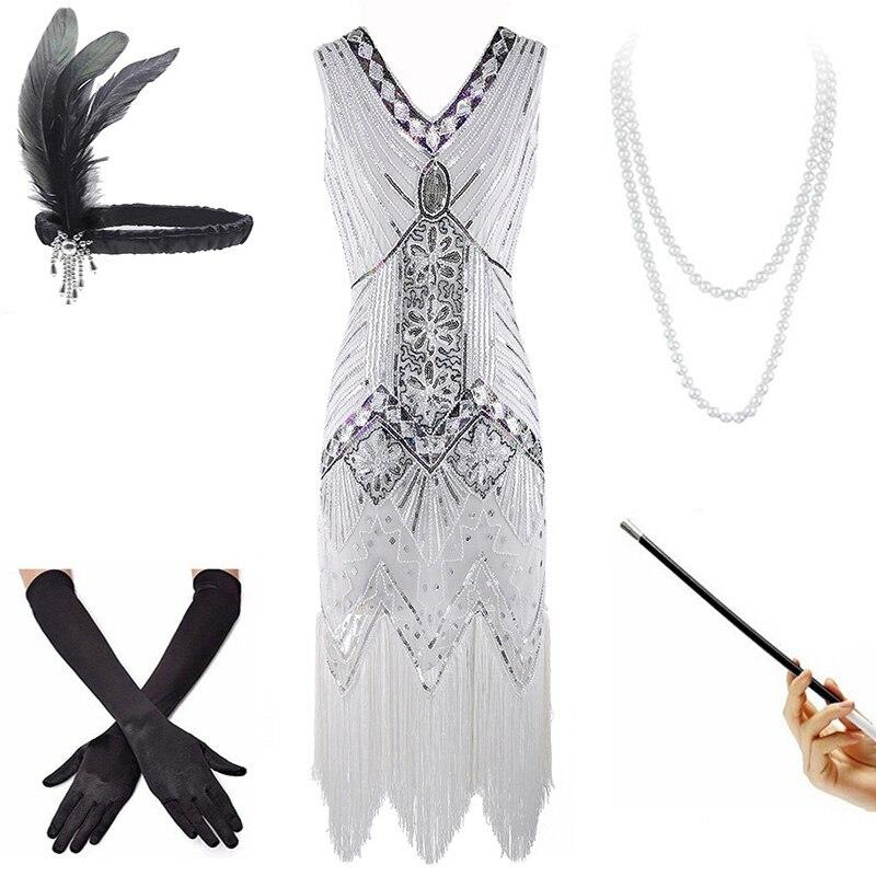 Vestido Vintage Branco Dos Anos 1920