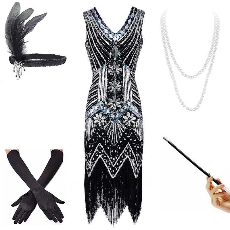 Vestido Vintage Preto Dos Anos 1920