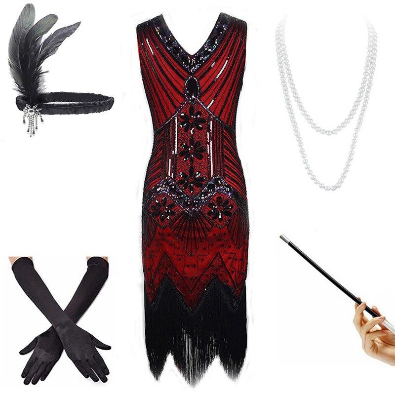 Vestido Vintage Vermelho Anos 20