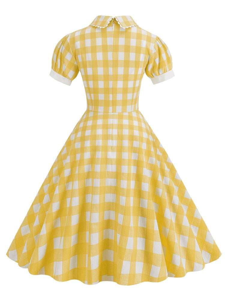 Vestido Vintage Amarelo Dos Anos 1940