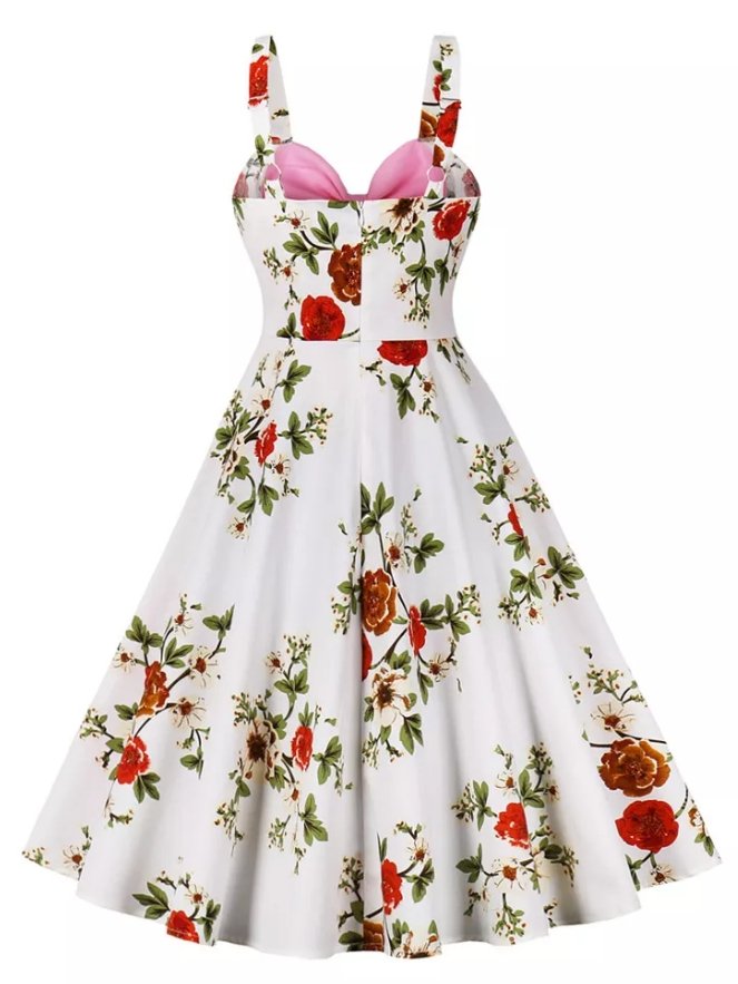 Vestido Rosa Vintage Dos Anos 1950