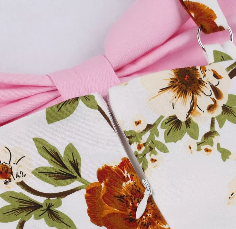 Vestido Rosa Vintage Dos Anos 1950