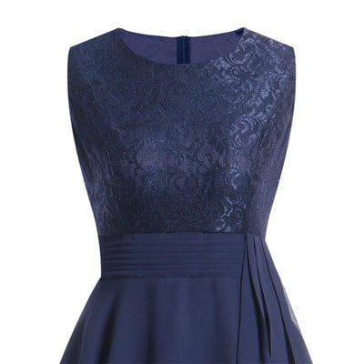 Vestido De Noite Vintage Dos Anos 1950 Marinho