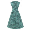 Vestido Vintage Dos Anos 1950 Com Bolinhas Verdes E Pretas