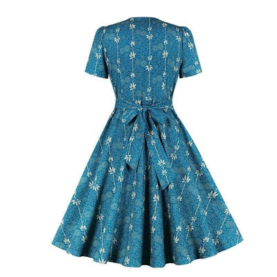 Vestido Vintage Azul Country Dos Anos 60