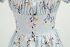 Vestido Vintage Anos 60 Flor Azul
