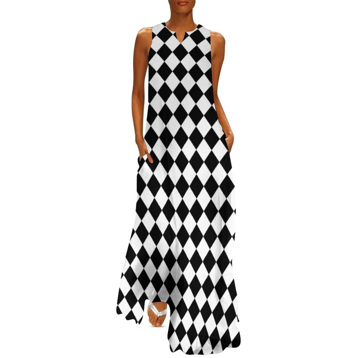Vestido Quadriculado Vintage Dos Anos 70