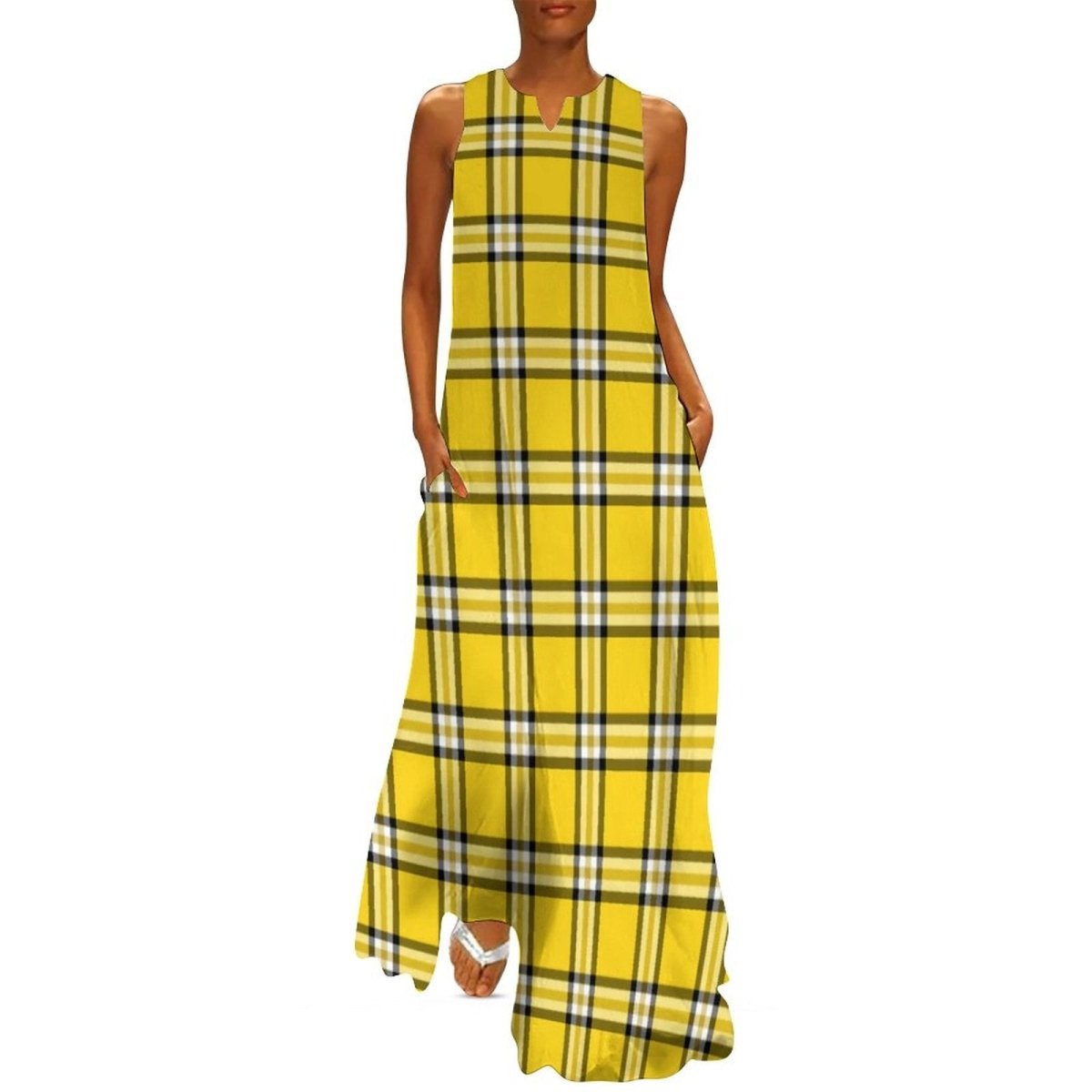 Vestido Vintage Amarelo Dos Anos 70