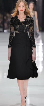 Vestido Vintage De Grife Preto Dos Anos 1940