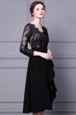 Vestido Vintage De Grife Preto Dos Anos 1940