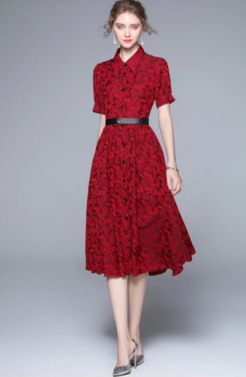 Vestido De Grife Vintage Dos Anos 1940 Vermelho