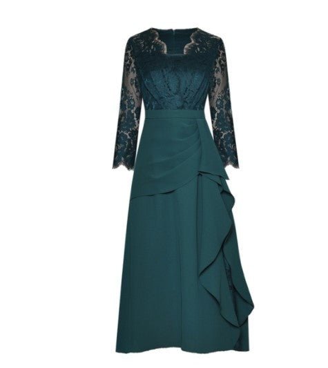 Vestido De Grife Vintage Dos Anos 1940 Verde