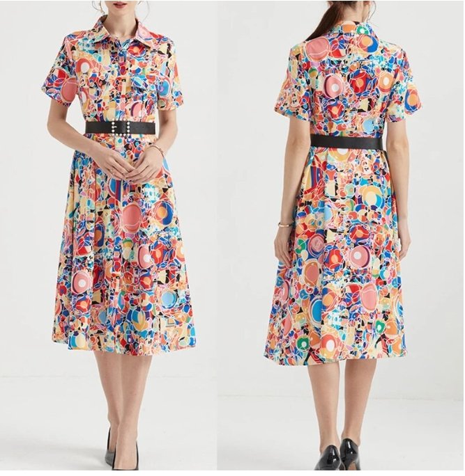 Vestido De Verão Vintage Dos Anos 40