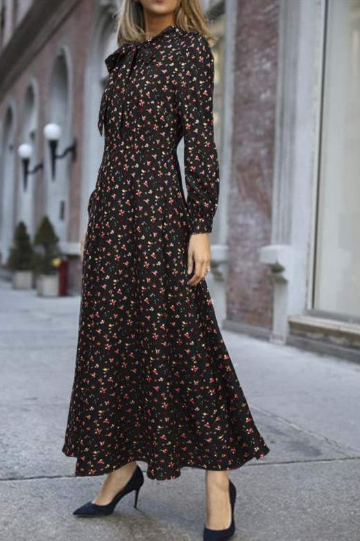 Vestido Fluido Vintage Dos Anos 1940 Preto