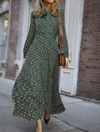 Vestido Fluido Vintage Dos Anos 1940 Verde
