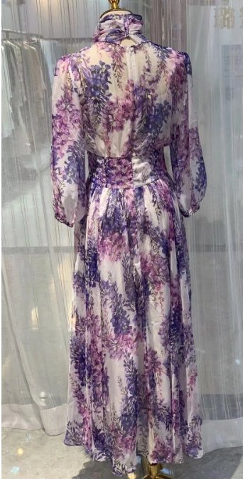 Vestido Longo Lavanda Vintage Anos 1940