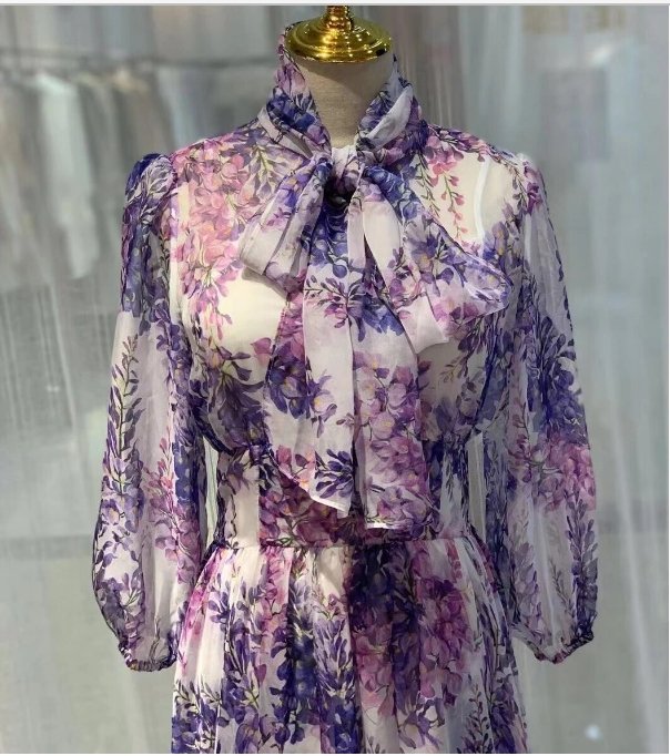 Vestido Longo Lavanda Vintage Anos 1940