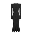 Vestido Preto Vintage Luxuoso Dos Anos 40