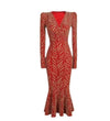 Vestido Vintage Luxuoso Vermelho Dos Anos 1940