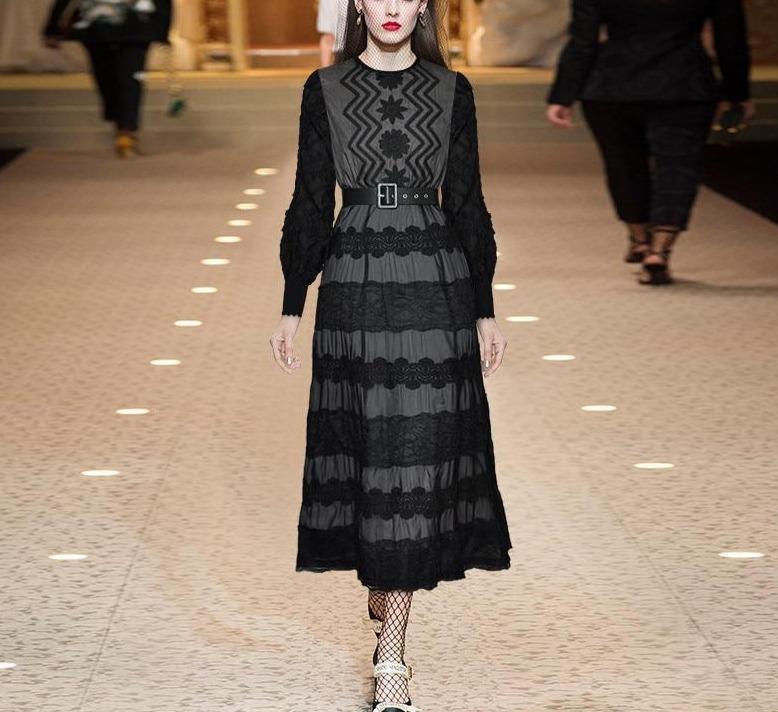 Vestido Manga Lanterna Vintage Dos Anos 40