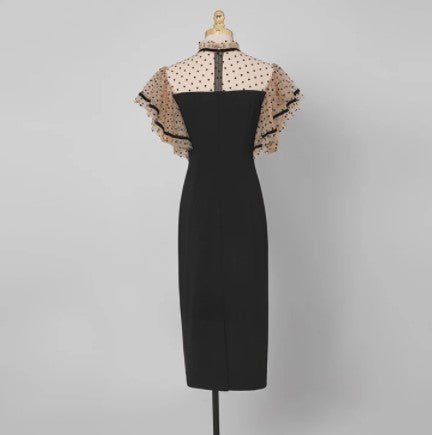 Vestido Vintage De Cintura Alta Preto Dos Anos 1940