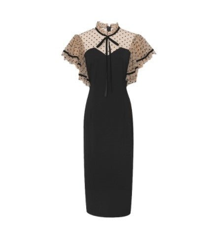 Vestido Vintage De Cintura Alta Preto Dos Anos 1940