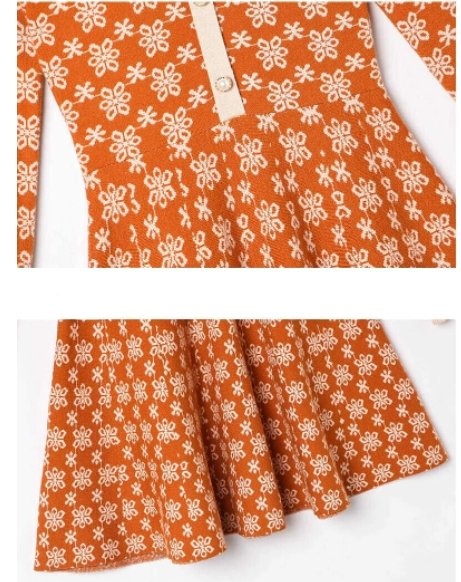 Vestido Vintage Laranja Old School Dos Anos 40